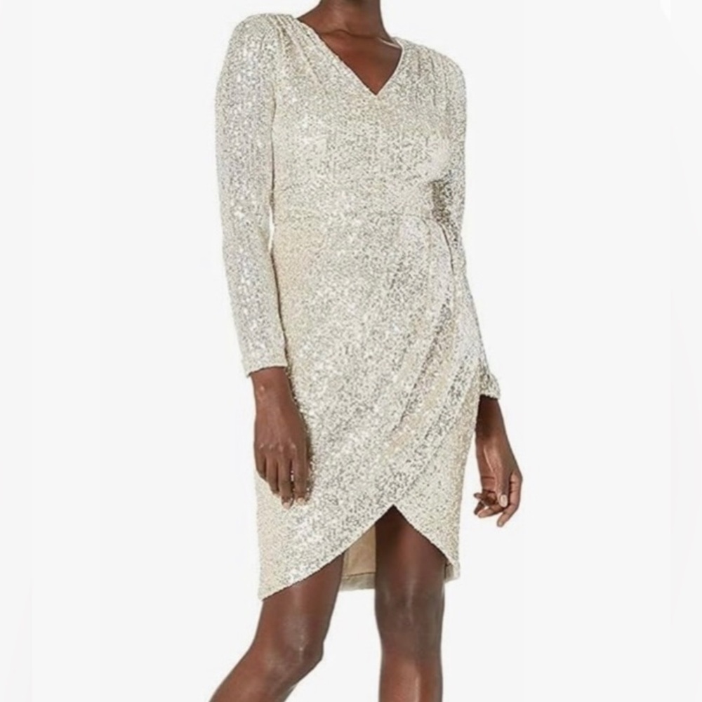 NWT - Calvin Klein Knee Length Sequin Cocktail Dress - Women’s Size 10 - Picture 9 of 13